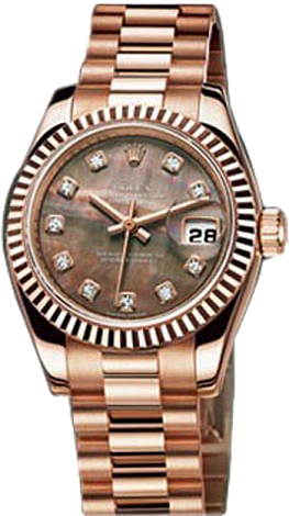 Rolex Datejust 26,29,31,34 mm Lady 26 mm Everose gold 179175 Black MOP D