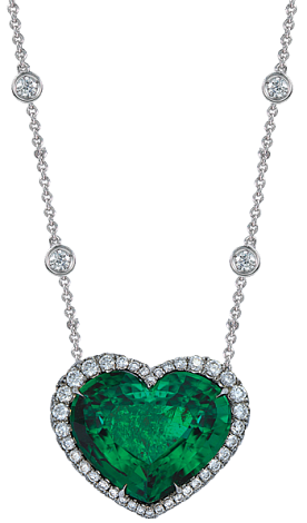 Jacob & Co. Jewelry Magnificent Gems Heart Emerald & Diamond Pendant 91224025 Jacob & Co. Jewelry Magnificent Gems Heart Emerald & Diamond Pendant 91224025