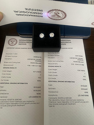 Пусеты с бриллиантами 3 карата 04