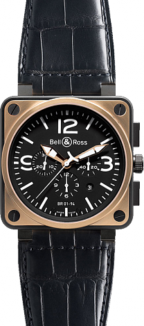 Bell & Ross Aviation BR 01-94 Chronographe 46 mm BR 01-94 PinkGold&Carbon Croco