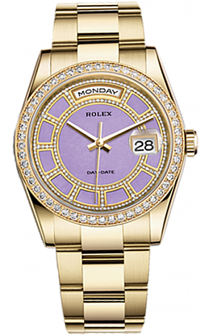 Rolex Day-Date 36 mm yellow gold of lavender jade 118348-0190