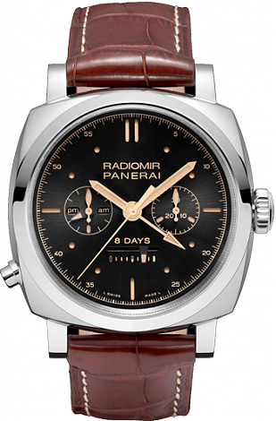 PANERAI RADIOMIR 1940 CHRONO MONOPULSANTE 8 DAYS GMT ORO BIANCO PAM00503