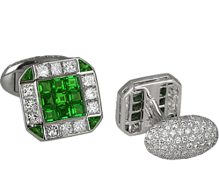 Jacob & Co. Jewelry Men's Cufflinks Square Tsavorite Cufflinks 91328911