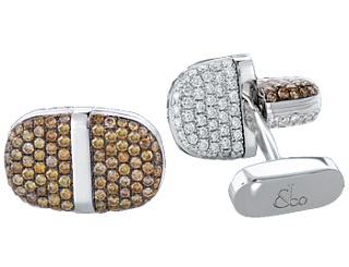 Jacob & Co. Jewelry Men's Cufflinks Cognac & White Diamond Flip Cufflinks 91121649