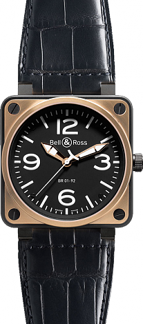 Bell & Ross Aviation BR Instrument BR 01-92 46mm Automatic BR 01-92 PinkGold&Carbon Croco Bell & Ross Aviation BR Instrument BR 01-92 46mm Automatic BR 01-92 PinkGold&Carbon Croco