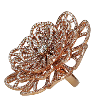 Jacob & Co. Jewelry Fine Jewelry Abanico Full Pave Flower Cocktail Ring 91328512