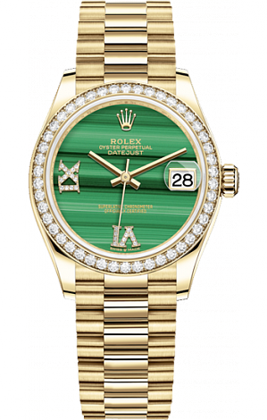 Rolex Datejust 26,29,31,34 mm 31 mm Yellow Gold Malachite 278288rbr-0004