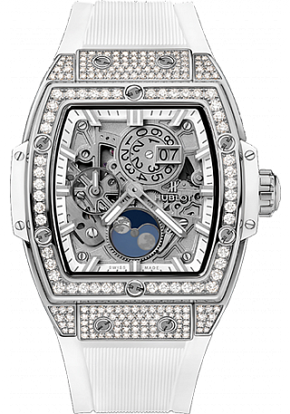 Hublot Spirit of Big Bang Moonphase Titanium White Pavé 42 mm 647.NE.2070.RW.1604 Hublot Spirit of Big Bang Moonphase Titanium White Pavé 42 mm 647.NE.2070.RW.1604