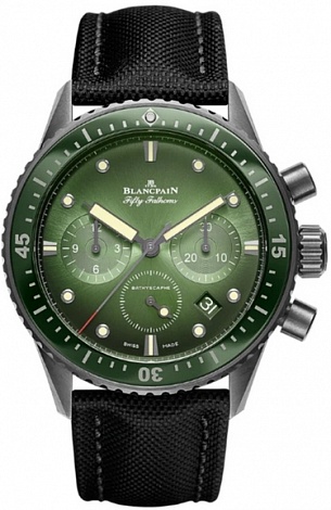 Blancpain Fifty Fathoms Bathyscaphe Chronograph Flyback Green Dial 5200-0153-B52A