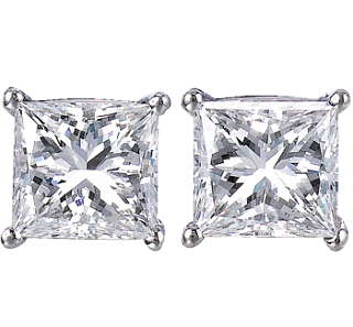 Jacob & Co. Jewelry Bridal Princess-Cut Solitaire Earrings 90400757