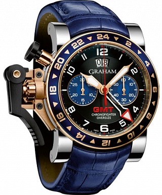 Graham Chronofighter Oversize GMT Blue Steel & Gold 2OVGG.B26A