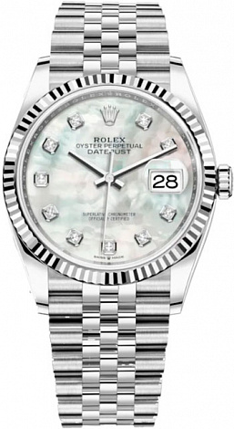 Rolex Datejust 36,39,41 mm 36mm Steel and White Gold 126234-0019