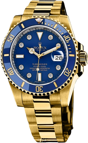 Rolex Submariner 40mm Yellow Gold Ceramic 116618 blue dial 8 diamond Rolex Submariner 40mm Yellow Gold Ceramic 116618 blue dial 8 diamond