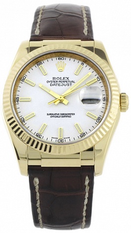 Rolex Архив Rolex 36mm Yellow Gold 116138 White Rolex Архив Rolex 36mm Yellow Gold 116138 White