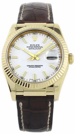 Rolex Архив Rolex 36mm Yellow Gold 116138 White