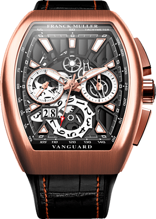 Franck Muller Vanguard Grand Date Rose Gold Orange V 45 CC GD SQT BR O