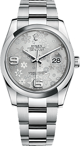 Rolex Архив Rolex 36 mm Steel 116200 Gray Floral Dial Oyster