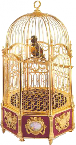 Matthias Naeschke Table Clock Birdcage - music automaton Birdcage