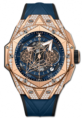 Hublot Big Bang Unico Sang Bleu II King Gold Blue Pavé 45 мм 418.OX.5108.RX.1604.MXM20 Hublot Big Bang Unico Sang Bleu II King Gold Blue Pavé 45 мм 418.OX.5108.RX.1604.MXM20