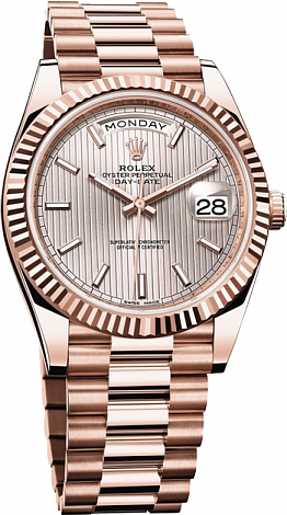 Rolex Day-Date 40 mm Everose Gold 228235 silver Rolex Day-Date 40 mm Everose Gold 228235 silver