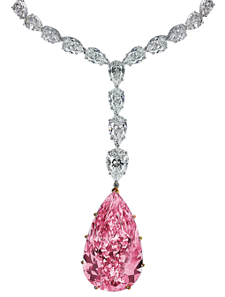 Jacob & Co. Jewelry High Jewelry Diamond Necklace with Fancy Light Pink Internally Flawless Pear Diamond 91327409-91327413