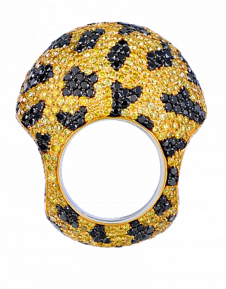 Leopard Print Bombe' Ring 01