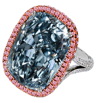 Jacob & Co. Jewelry Rare Diamonds Blue Cushion Cut Diamond Ring 90713372