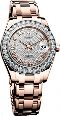 Rolex Datejust Special Edition Lady Pearlmaster 34 mm Everose Gold 81285-72845 Rolex Datejust Special Edition Lady Pearlmaster 34 mm Everose Gold 81285-72845