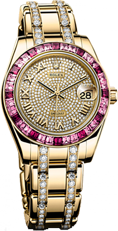 Rolex Datejust Special Edition Lady Pearlmaster 34 mm Yellow Gold 81348SARO-74868BR Rolex Datejust Special Edition Lady Pearlmaster 34 mm Yellow Gold 81348SARO-74868BR