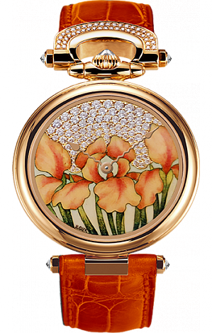Bovet Miniature Painting by Ilgiz F. 39 mm «Orange Iris» AF39557-S02 Bovet Miniature Painting by Ilgiz F. 39 mm «Orange Iris» AF39557-S02