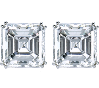 Jacob & Co. Jewelry Bridal Square Emerald-Cut Solitaire Earrings 90502647