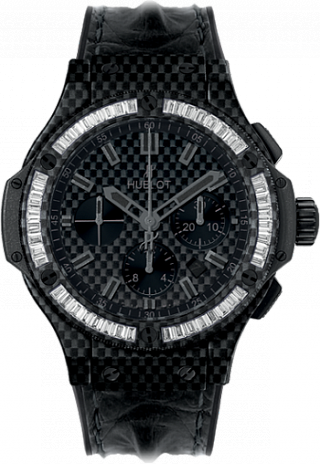 Hublot Big Bang 44 MM Carbon Bezel Baguette Diamonds 301.QX.1740.HR.1904 Hublot Big Bang 44 MM Carbon Bezel Baguette Diamonds 301.QX.1740.HR.1904
