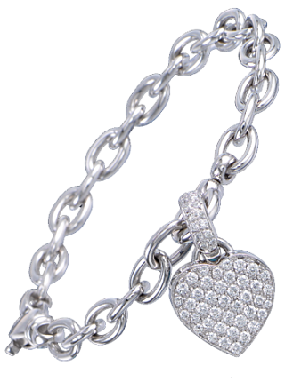 Jacob & Co. Jewelry Fine Jewelry Diamond Heart Charm Bracelet 90711441