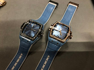 Light Blue Ceramic King Gold Diamonds 39 mm 02