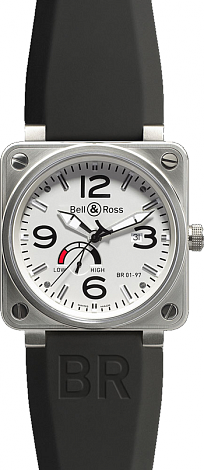 Bell & Ross Aviation BR 01-97 Reserve de Marche 46 mm BR 01-97 WhiteDial Rubber