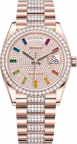 Rolex Day-Date Diamond-paved rainbow sapphires 128345rbr-0043 Rolex Day-Date Diamond-paved rainbow sapphires 128345rbr-0043