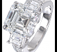 Three-stone square emerald-cut Bridal 01