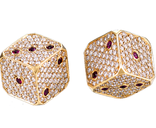Jacob & Co. Jewelry Men's Cufflinks Diamonds & Ruby Dice Cufflinks 90609040