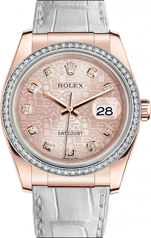 Rolex Архив Rolex Oyster 36 mm Everose gold diamonds 116185-0016 Rolex Архив Rolex Oyster 36 mm Everose gold diamonds 116185-0016