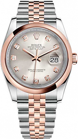 Rolex Datejust 36,39,41 mm 36 mm Steel and Everose Gold 116201
