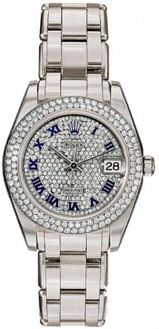 Rolex Архив Rolex 34mm White Gold 81339 Diamond-Paved