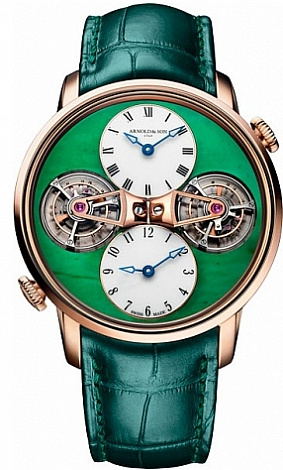 Arnold & Son Instrument Collection DOUBLE TOURBILLON JADE RED GOLD 1DTAR.Z01A.C120R Arnold & Son Instrument Collection DOUBLE TOURBILLON JADE RED GOLD 1DTAR.Z01A.C120R