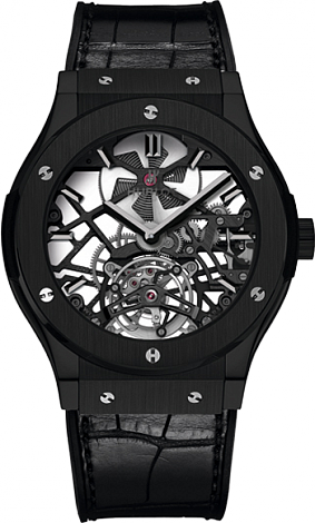 Hublot Архив Hublot Skeleton Tourbillon All Black 45mm 505.CM.0140.LR