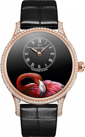 Jaquet Droz Les Ateliers d`Art Petite Heure Minute Pink Flamingo J005013217 Jaquet Droz Les Ateliers d`Art Petite Heure Minute Pink Flamingo J005013217