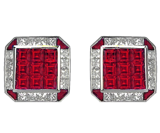 Jacob & Co. Jewelry Men's Cufflinks Ruby And Diamond Cufflinks 91226153