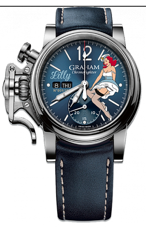 Graham Chronofighter 1695 Vintage NOSE ART LTD Lilly 2CVAS.U05A