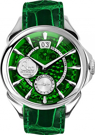 Jacob & Co. Watches Gents Collection PALATIAL CLASSIC BIG DATE MINERAL CRYSTAL DIAL PC400.10.NS.MG.A