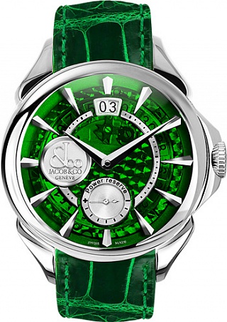 Jacob & Co. Watches Gents Collection PALATIAL CLASSIC BIG DATE MINERAL CRYSTAL DIAL PC400.10.NS.MG.A Jacob & Co. Watches Gents Collection PALATIAL CLASSIC BIG DATE MINERAL CRYSTAL DIAL PC400.10.NS.MG.A
