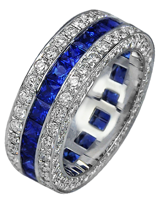 Jacob & Co. Jewelry Men's Rings Sapphire & Diamond Wedding Band 91226492