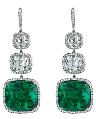 Jacob & Co. Jewelry Magnificent Gems Cushion Cut Emerald Earrings 91224400